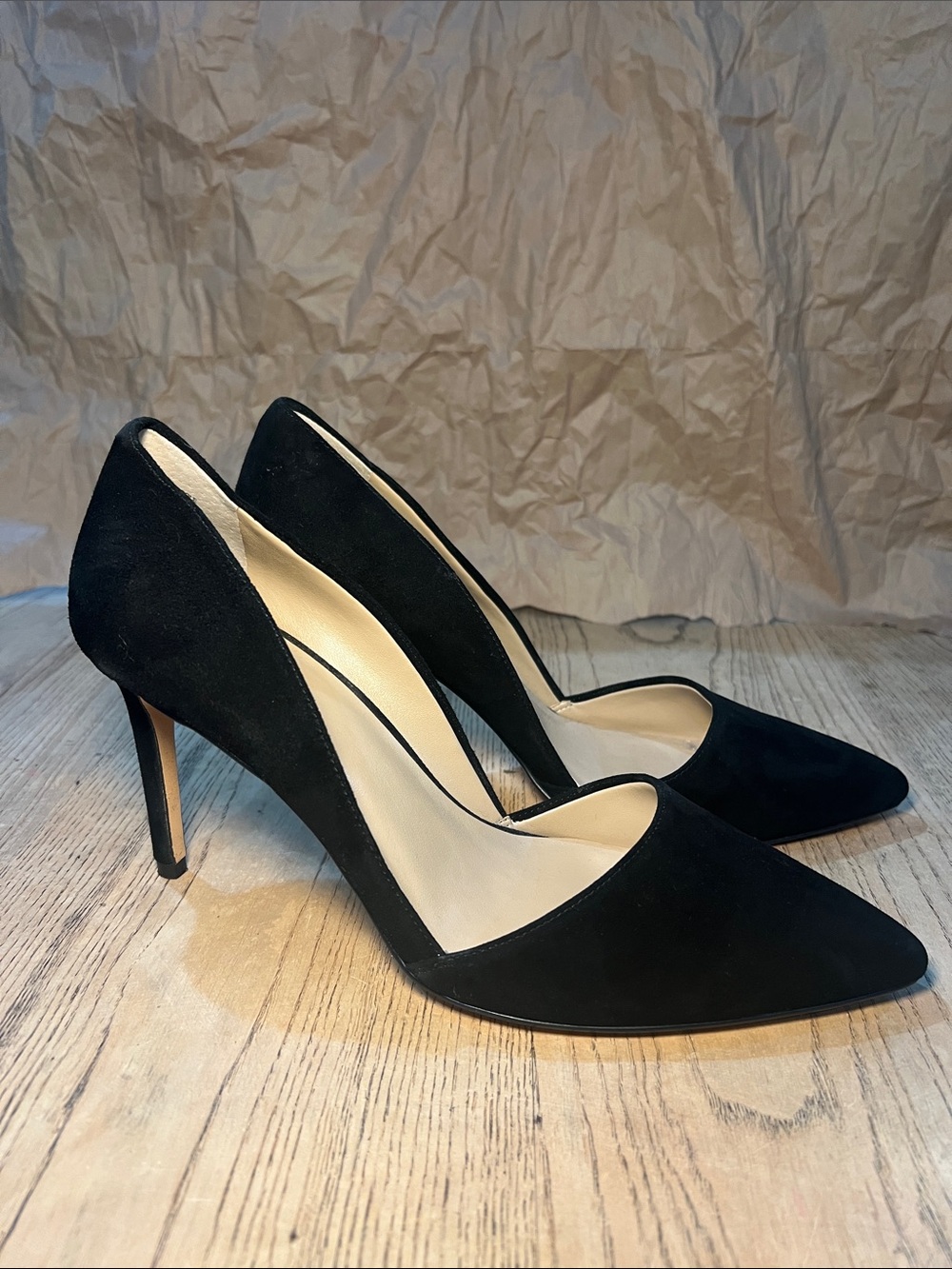Ann Taylor Black Suede Pointed-Toe Stiletto Pumps Size 11